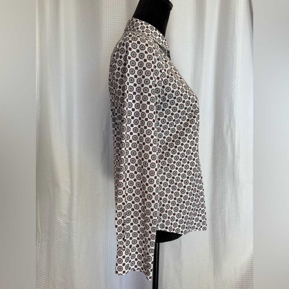 Talbots Multicolored Patterned Long Sleeve Button… - image 5